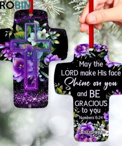 jesuspirit may the lord make s face shine on you mbers 624 flower cross ornament 1 ezp0ij