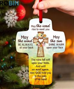 Jesuspirit May The Road Rise To Meet You Unique Flower Cross Ornament Gift For Christian People