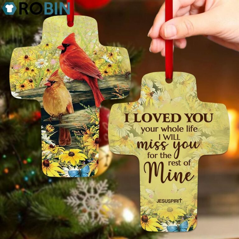 Jesuspirit Memorial Cross Ornament Cardinal & Daisy I Loved You Your Whole Life