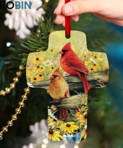 Jesuspirit Memorial Cross Ornament Cardinal & Daisy I Loved You Your Whole Life