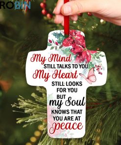 Jesuspirit Memorial Cross Ornament My Mind Still Talks To You Flower And Butterfly