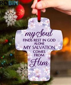Jesuspirit My Soul Finds Rest In God Rose & Butterfly Cross Ornament Jesuspirit My Soul Finds Rest In God Rose & Butterfly Cross Ornament