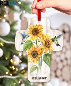 Jesuspirit Out Of Difficulties Grow Miracles 1 Peter 510 Sunflower And Humming Bird Cross Ornament