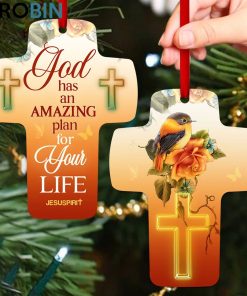 jesuspirit roses and bird god has an amazing plan for your life cross ornament 1 cxq6el