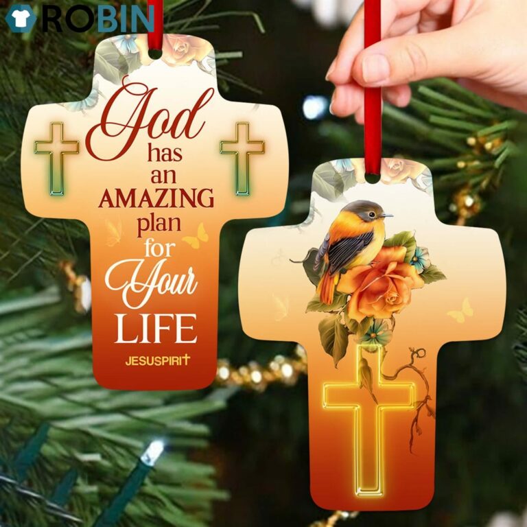 Jesuspirit Roses And Bird God Has An Amazing Plan For Your Life Cross Ornament