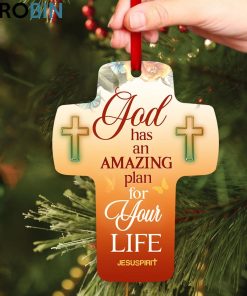 Jesuspirit Roses And Bird God Has An Amazing Plan For Your Life Cross Ornament