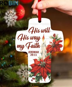 Jesuspirit s Will s Way My Faith Jeremiah 2911 Flower And Candle Cross Ornament