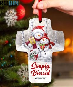 Jesuspirit Sweet Gift For Christians Snowman Cross Ornament