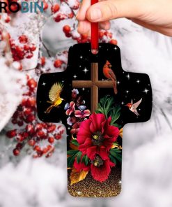 Jesuspirit There Is Power In The Name Of Jesus Cross Ornament Flower And Cardinal