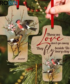 jesuspirit those we love don t go away robin redbreast and lily memorial cross ornament 1 edkrvr