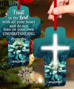 jesuspirit trust in the lord with all your heart proverbs 35 flower cross ornament 1 n2xml7