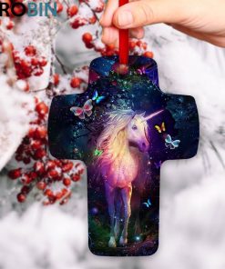 Jesuspirit Unicorn And Butterfly God Calls You Beautiful Pretty Cross Ornament