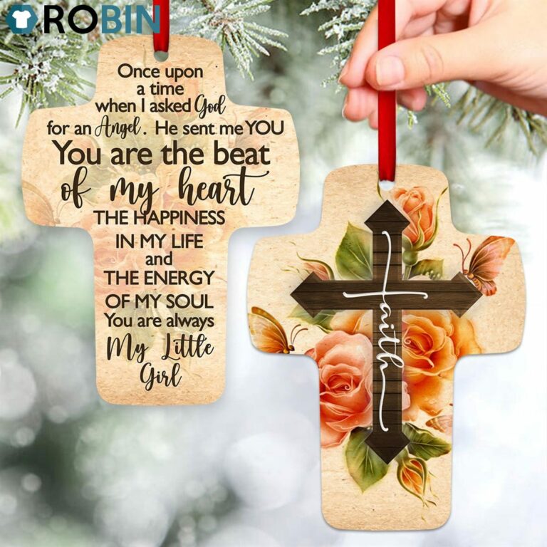 Jesuspirit You Are Always My Little Girl Emotional Gift For Daughter Rose And Butterfly Cross Ornament