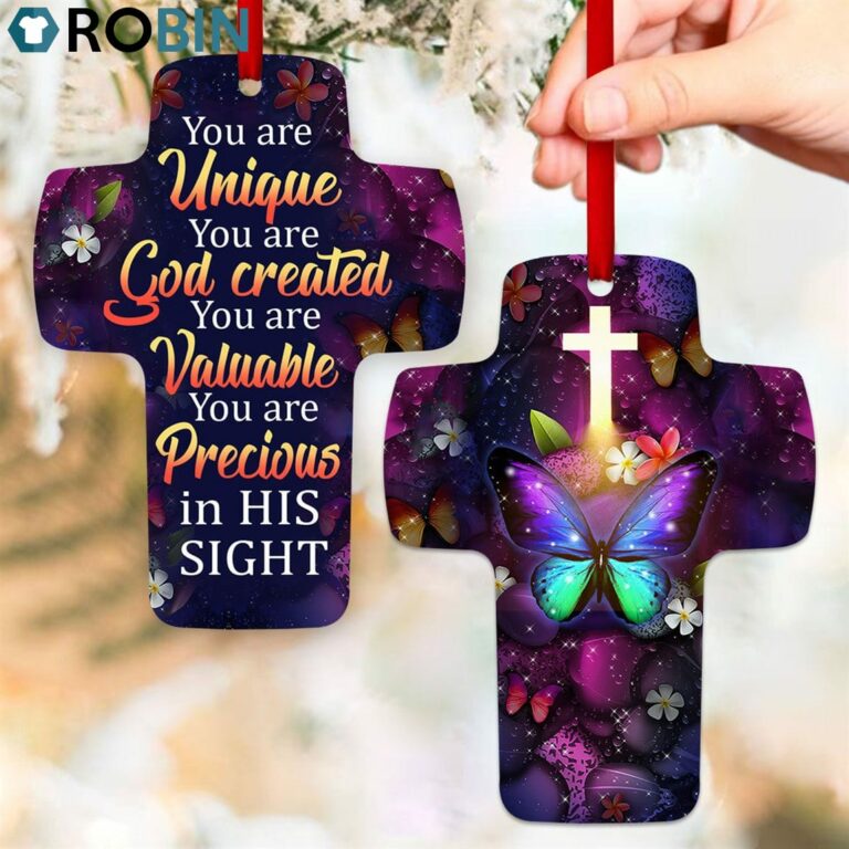 Jesuspirit You Are Unique Stunning Cross Ornament Flower And Butterfly