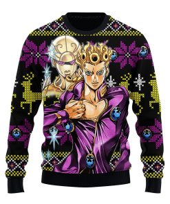 jojo giorno ugly christmas sweater anime xmas gift 1 aCpdP