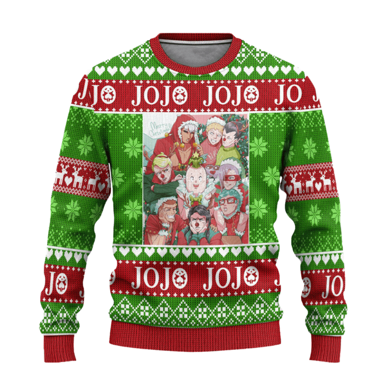 JoJos Bizarre Adventure Anime Ugly Christmas Sweater Custom Xmas Gift