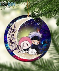 jujutsu kaisen gojo sakuna chibi anime love you to the moon galaxy ornament christmas decorations 1 eq5aup