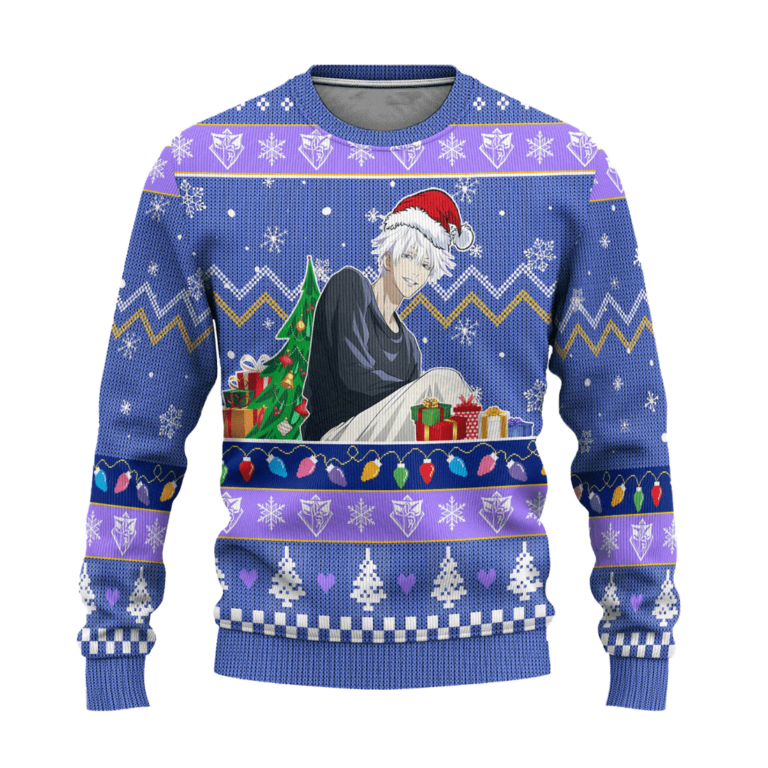 Jujutsu Kaisen Ugly Christmas Sweatshirt Custom Satoru Gojo Xmas Gift