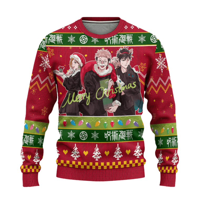 Jujutsu Kaisen Ugly Christmas Sweatshirt Custom Xmas Gift