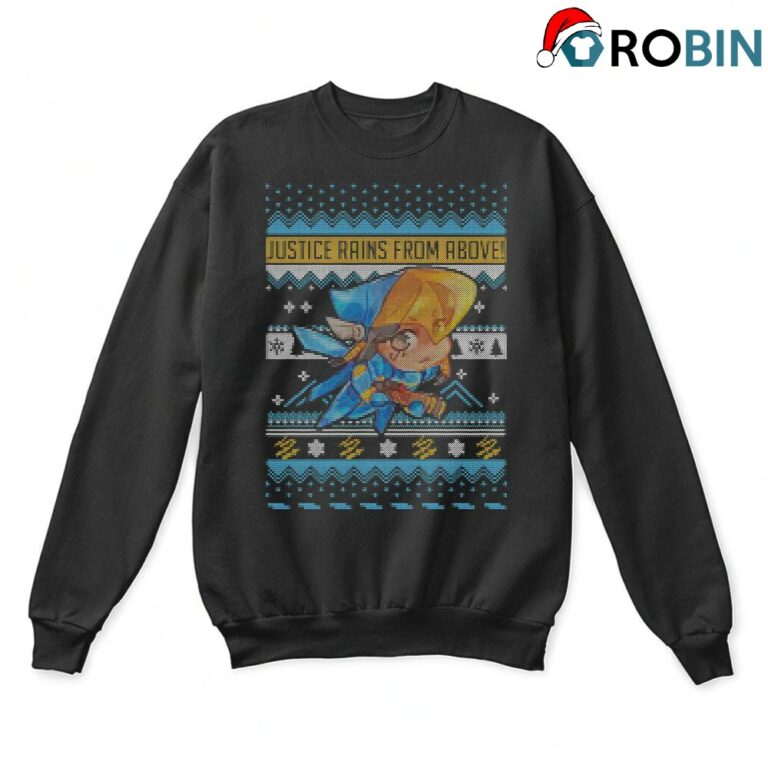 Justice Rains From Above Chibi Pharah Ugly Christmas Sweatshirts