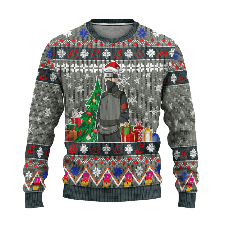 Kakashi Hatake Anime Ugly Christmas Sweatshirt Custom Boruto Xmas Gift