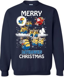 Kansas Jayhawks Minion Ugly Christmas Sweatshirt Kansas Jayhawks Minion Ugly Christmas Sweatshirt