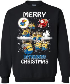 kansas jayhawks minion ugly christmas sweatshirt 3 YqwLt