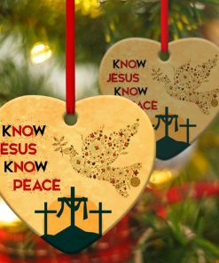 Know Jesus, Know Peace Pigeon Heart Ornament Know Jesus, Know Peace Pigeon Heart Ornament