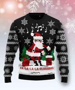 La La La Flossing Santa Claus Christmas Ugly Sweatshirt, Sweater