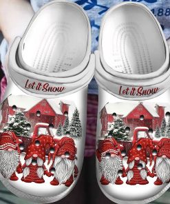 Let It Snow Gnome Christmas Classic Clog, Unisex Crocs Shoes