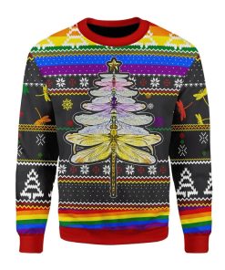 LGBT Dragonfly Ugly Christmas Sweatshirt, Sweater