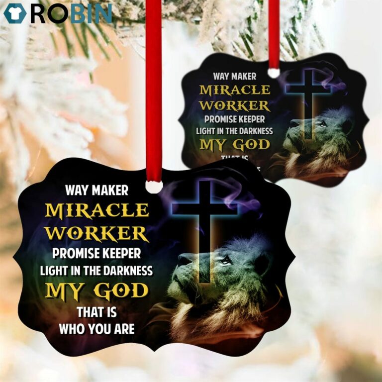 Light In The Darkness – Unique Lion And Cross Ornament