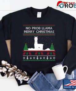 Llama Ugly Christmas Sweatshirt Cute Llama Santa Christmas Gift Sweatshirt