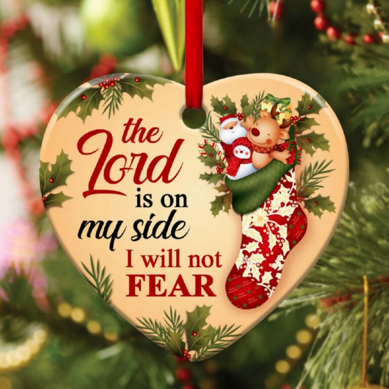 Lord Is On My Side Amazing Christian Heart Ornament