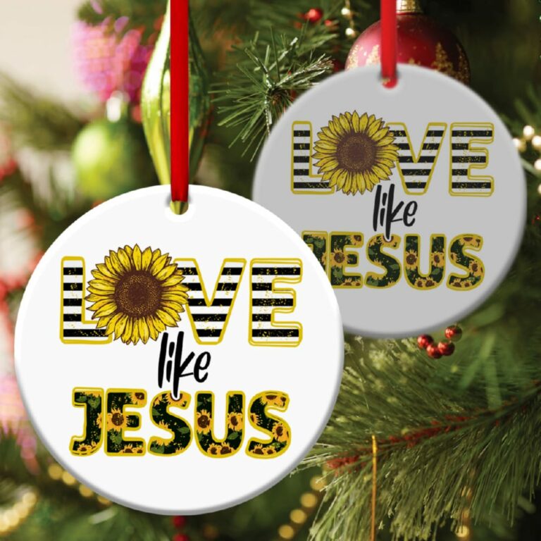 Love Like Christ Sunflower Circle Ornament