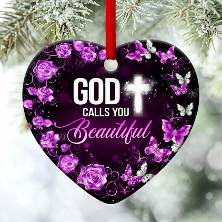 Lovely Butterfly Heart Ornament God Calls You Beautiful