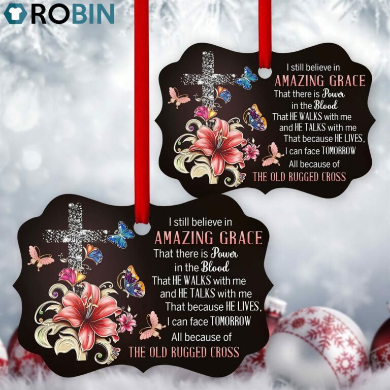 Lovely Floral Cross Ornament – Because He Lives I Can Face Tomorrow