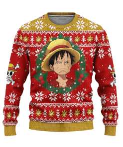 luffy one piece anime ugly christmas sweatshirt xmas gift 1 gRpR4