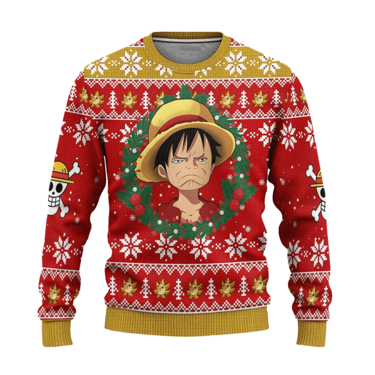 Luffy One Piece Anime Ugly Christmas Sweatshirt Xmas Gift