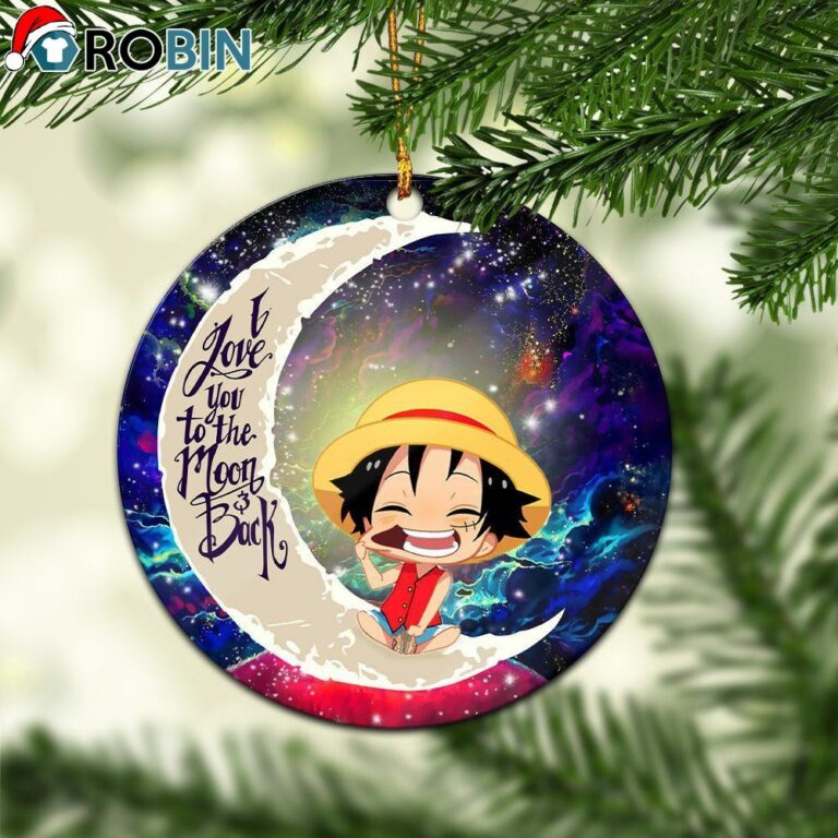 Luffy One Piece Love You To The Moon Galaxy Christmas Ornament