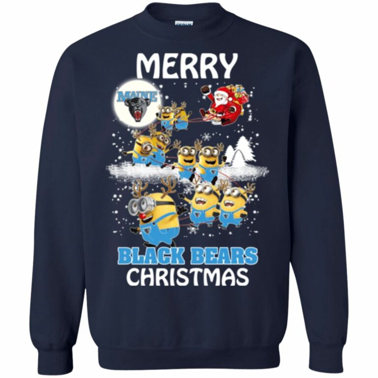 Maine Black Bears Minion Ugly Christmas Sweatshirt