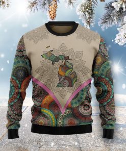 Mandala Michigan Home Ugly Christmas Sweatshirt, Sweater