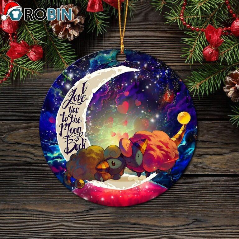 Mareep Pokemon Love You To The Moon Galaxy Circle Ornament – Christmas Decorations