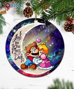 Mario Couple Love You To The Moon Galaxy Ornament – Christmas Decorations Mario Couple Love You To The Moon Galaxy Ornament – Christmas Decorations