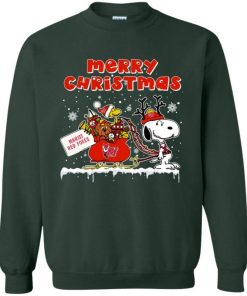 Marist Red Foxes Ugly Christmas Sweaters Merry Christmas Snoopy With Sleigh Sweatshirt