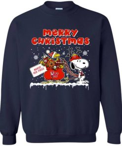 marist red foxes ugly christmas sweaters merry christmas snoopy with sleigh sweatshirt 3 PyTtR