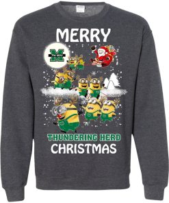 marshall thundering herd minion ugly christmas sweatshirt 1 shOHk