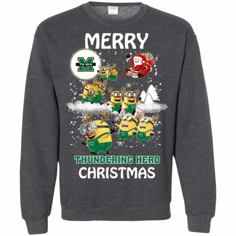 Marshall Thundering Herd Minion Ugly Christmas Sweatshirt