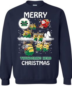 marshall thundering herd minion ugly christmas sweatshirt 4 c0mn4