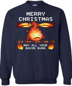 may all your bacon burn ugly christmas sweaters merry christmas sweatshirt 1 qQEx9